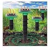 4 Stück Maulwurf Vertreiber, Solar Ultraschall Maulwurfschreck, Maulwurf Vertreiben, Wühlmausschreck, Wühlmausvertreiber, Maulwurfabwehr für Wühlmaus, Maulwurf, Schlangen, Gopher und Nagetier