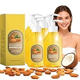 Duschöl Mit Kokosöl, Feuchtigkeitsspendendes Körperwaschgel Für Trockene Und Empfindliche Haut, Pflegendes Hautreinigungsöl Mit Kokos- Und Mandelölen, Schnell Einziehend Nicht Fettend (6pcs)