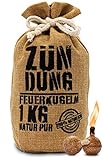 ZÜNDUNG Grill- und Kaminanzünder 1kg nachhaltige Feuerkugeln aus Holz und Wachs - 100% Bio Grillanzünder mit Docht zum anbrennen