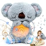 LEEWENYAN Breathing Koala Schlummer Koala Kuscheltier mit Atembewegung und Licht, Schlummer Otter Beruhigender Koala Kinder Einschlafhilfe Baby, Plüschtier Spielzeug Angstlinderung