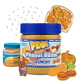 PEO's 12 x 340g Erdnussbutter Crunchy | Natürliche Peanut Butter aus gerösteten Erdnusskernen | Leckere Erdnussmus mit vollem Geschmack | 12er Vorteilspack