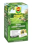 COMPO Rasendünger mit Langzeitwirkung - keine Chance für Moos und Unkraut - 3 kg für 120 m² - COMPO Rasen Langzeit-Dünger Perfect