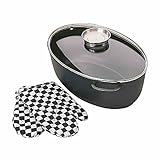 Krüger 23042 Gänsebräter Leipzig, Aluguss, schwarz, 43,5 x 33,5 x 14 cm