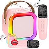 Karaoke Maschine Kinder mit 2 Karaoke Mikrofon Kinder: [Neueste] Mini Karaoke Maschine - Karaoke Anlage mit 2 Mikrofonen -Kids Karaoke Set Box - Geschenke für Mädchen Kinder Spielzeug 3-12 Jahre