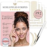 WOW STRIPES Schlupflider Augenlid Premium Stripes unsichtbar (192 Stk) | Lifiting ohne OP, hautfreundlich, natürlich | Eyelid Tape Tapes Straps Strip als Lifting Set Augen-Lidstraffung Augenpads-S