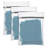 3 Stück Klein Wäschenetz für Waschmaschine 30 x 40cm Netz Wäschesäcke Waschmaschine Wäschesack Feinwäsche Wäschenetze Wäschesäckchen für Unterwäsche Dessous Socken Babykleidung Small Mesh Laundry Bag