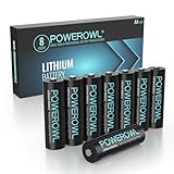 POWEROWL AA Batterien 1,5 V Lithium Batterien AA 8 Stück für High-Tech Geräte Lithium AA Batterie hohe Kapazität langlebig(Nicht Wiederaufladbare) (8 x AA)