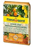 Floragard Zitrus-und Mediterranpflanzenerde 10 Liter, extra Eisen-Dünger für mediterrane Kulturen