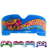 BLOODSHOT Mundschutz, Zahnschutz, belüftete Tragetasche, MMA BJJ Rugby, Hockey, Karate, Boxen, einfache individuelle Passform, Erwachsene, Herren, Damen, Jugendliche, Kinder, Jungen, Mädchen, ab 12