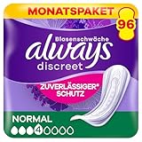 Always Discreet Inkontinenzeinlagen Normal, 96 Binden (4 x 24 Stück) Monatspaket, diskreter Schutz & hohe Saugstärke, geruchsneutralisierend (Verpackung kann variieren)