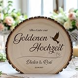 Personalisierte Baumscheibe zur Goldenen Hochzeit – mit Namen & Datum graviert