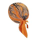 JIAHG Sport Bandana Cap Hat schnell-trocknend, Anti-UV Schutz, Damen Herren Kopftuch Piratenmütze Bikertuch Stirnband Fahrrad Radsport Motorrad Kopfbedeckung Mütze (Orange)