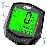SFGSUP Fahrradcomputer mit Tacho & Kilometerzähler, 16 Funktionen IPX5 Wasserdicht mit LCD Hintergrundbeleuchtetem Display Fahrrad Tacho​, Automatischer Start/Stopp-Kabelgebundener Fahrradtacho