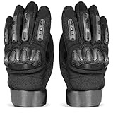 FELTECHELECTR Taktische Motorradhandschuhe für Herren Stoßdämpfende Abriebfeste Outdoor Handschuhe mit Touchscreen Verstärkte Handflächenpolsterung Größe L