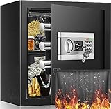 Tresor Safe Hotelsafes Tresor Feuerfest Wasserdicht mit Zahlenschloss Elektronischer Gro?er Geldtresor Notschl¨¹ssel Dreibolzen Verriegelung Wandtresor f¨¹r Schmuck Bargeld Dokumente Weigudoc