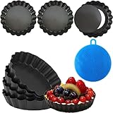 Sinnsally Tartelette Förmchen mit Hebeboden,10cm*8 Stück Mini Tartlettförmchen Tarteform Tarte Form Quiche Tortenboden Obstkuchenform Tortenbodenform Tortenform Tart Pan Tortenpfannen Quichepfanne