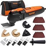 Oszillierendes Multifunktionswerkzeug, YIQIYIBO 300W Oszillationswerkzeug mit 6 variablen Geschwindigkeiten, 3° Oszillationswinkel, Schnellwechsel mit Sägeblatt, Schneiden, Polieren, Schleifpapier