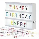 OPAHUTER Led Lichtbox Kino mit 192 Buchstaben Zahlen Symbole, A4 Led Licht Box Leuchtkasten, Cinema Light Box Tops für Jungen Mädchen, Leuchtbox Light Box für Wohnkultur, Hochzeit