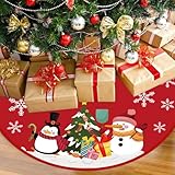 Weihnachtsbaum Decke 90cm, Weihnachtsbaum Rock Baumdecke Weihnachtsbaumrock Weihnachtsbaumdecke Rund Tannenbaum Tannenbaumdecke Christbaumdecke Christmas Tree Skirt Decorations Dekorationen Rot