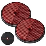 2 x Reflektor rot Ø 80mm Anhänger Rückstrahler XL Seitenstrahler LKW Wohnwagen