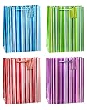 TSI Geschenktüten COLORFUL LINES, 12er Packung, Größe: Groß (HxBxT 32 x 26 x 13,5 cm), Art. Nr. 85315