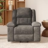 BSMGSGN Elektrischer Massagesessel, Fernsehsessel mit verstellbarer Rückenlehne, Vibrationsmassagefunktion mit integrierter Heizung, Braun (Grau-A)