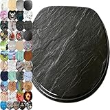 Sanilo WC Sitz ohne Absenkautomatik, viele schöne Toilettendeckel zur Auswahl, hochwertige und stabile Qualität aus Holz (Granit)