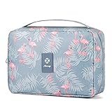 Kulturtasche Damen - Kulturtasche Zum Aufhängen, Kulturbeutel für Damen & Herren Kosmetiktasche - Waschtasche (Flamingo)