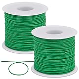 JeogYong Gewachste Baumwollschnur, 1 mm x 76 m, Wachsschnur für Armbandherstellung, gewachstes Garn für Schmuckherstellung, Halskette, Perlen, Bastelarbeiten, Makramee-Zubehör (grün)