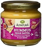 Alnatura Bio Aufstrich Hummus Feige Dattel, vegan, 180 g, Mittel