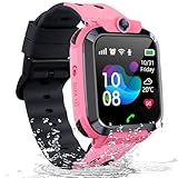 Smartwatch Kinder, Kinder Smartwatch mit GPS und Telefon, GPS Uhr Kindermit IP68 SOS Anruffunktion Voice Chat Kamera Spiele Schulmodus Wecker Handy, Smart Watch Geschenke für Jungen Mädchen Studenten