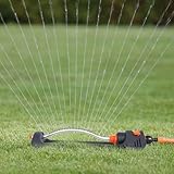 Viereckregner: Rasensprenger für gleichmäßige Flächenbewässerung von 90-220 m², Reichweite 7-17 m, Sprengweite max. 13 m, wartungsfrei Dank Edelstahl-Schmutzsieb, integrierter Metallfilter