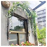Rosenbogen-Spalier für Kletterpflanzen, Metall, Wandmontage, 100 cm, dekorative Gartenstütze für Rasen und Hinterhof, ideal für Outdoor-Dekoration, Schwarz