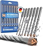 STONE REEF Betonbohrer Set Profi - [7-teilig inkl. Bohrerkassette] - SDS Plus Bohrer Set Ø 5mm, 6mm, 8mm, 10mm, 12mm x 160mm