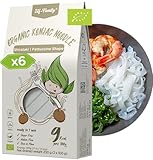 Elf-Family Bio Konjak Nudeln (-Fettuccine) 9kcal Low Carb Shirataki Nudeln Vegan/Glutenfrei-270g x6er Box(12 pack), Instant Pasta Nudeln ohne kohlenhydrate/Keto/Kalorienarme/Fettfrei/Zuckerfrei