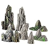 MAGICLULU 8 Teiliges Miniatur Berglandschaft Dekorationsset Für Aquarien Realistische Künstliche Bonsai Felsen Für Innenräume Ideal Für Gartenlandschaften Und Aquariengestaltung