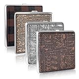 Trukafie 4 Stück Zigarettenetui, Zigarettenbox für 20 Zigaretten, Zigarettenetui Metall mit Gummiband, Cigarette Case 10 * 10 * 2 cm, Zigarettenschachtel für Männer Frauen Geschenk Hosen Hemdtaschen