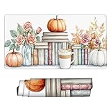 Gaming Mauspad XXL 600 x 300 mm Großer Erweiterter Mousepad Buch Kürbis Schreibtischunterlage, Verbessert Präzision und Geschwindigkeit, Wasserdicht Rutschfeste Gummibasis Gaming Zubehör Mauspad h-894