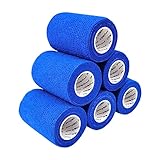COMOmed Kohäsive Bandage 7,5cm 3 Stück Selbstklebend Bandage Kohäsive Athletic Tape alleray getestet Pflasterverband Fingerpflaster wasserfest elastisch Pflasterbandage Blau