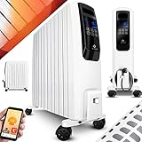 KESSER® 2500W Ölradiator mit WiFi App & Fernbedienung digitalem Display- elektrischer energiesparender Heizkörper mit 10 Rippen, Timer Zeitschaltuhr, 4 Heizstufen, Thermostat, Weiß