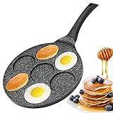 Amalindo Pancake Pfanne Ø26cm Spiegeleipfanne für 7 Eier | Pancakepfanne Antihaft-Beschichtung | Pfannkuchenpfanne Induktion | Eierpfanne, Augenpfanne für Pancakes, Spiegelei, Pfannkuchen