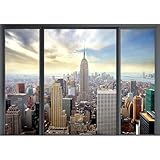 decomonkey Fototapete New York 3d Effekt 400x280 cm XL Tapete Fototapeten Vlies Tapeten Vliestapete Wandtapete moderne Wandbild Wand Schlafzimmer Wohnzimmer City Stadt 3d Effektblick