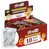 Thermopad Handwärmer | kuschlig weiches Wärmekissen | 12 Stunden wohltuende Wärme von 55°C | angenehme Taschenwärmer | 10 Paar