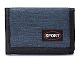 irisaa Unisex Geldbörse Geldbeutel mit Sicherheitsring Urlaub, Portemonnaie mit Sichtfenster Münzfach vielen Kartenfächern Teenager, Geschenk für Jungen Mädchen, Damen Tasche:Blau