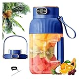 Tragbarer Entsafterbecher - Multifunktionaler USB-wiederaufladbarer Mixer mit Digitalanzeige, große Kapazität für Smoothies, Shakes, Obst und Gemüse