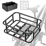 CXWXC Fahrradkorb Hinten mit Cargo Netz und Liner,Tragkraft bis zu 30 kg und Volumen 10L,Fahrradkorb für Fahrrad, E-Bike, Elektrofahrrad
