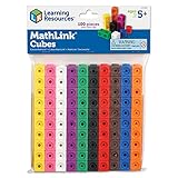 Learning Resources MathLink Steckwürfel, 100-teiliges Set, Kinder ab 5 Jahren, Mathe Würfel zum Zählen, Muster Legen und Feinmotorik trainieren, Lernspielzeug in 10 Farben