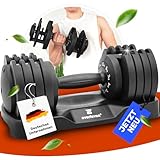 Verstellbare Kurzhantel 12kg | Hantel | 12kg |18kg | 24kg | 40kg | 15 Gewichtseinstellungen | Einzelhantel | Verstellbare Kurzhantel | einstellbar und platzsparend [FIX LOCK] Gewichte für Homegym