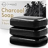 Aktivkohle Schwarze Seife Festes Duschgel Naturkosmetic Dusch Seife Vegan Black Bar Soap Peppermint Oil Haut Reiniger Körper Gesicht und Hand Shea Butter Männer Frauen 342g