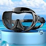 Taucherbrille Erwachsene Taucherbrille Schnorchelmaske 180°Panorama Weitsicht Tauchermaske Auslaufsicher Anti-Leck Schwimmbrille zum Tauchen, Fortgeschrittene Silikon Schürze Taucherbrille